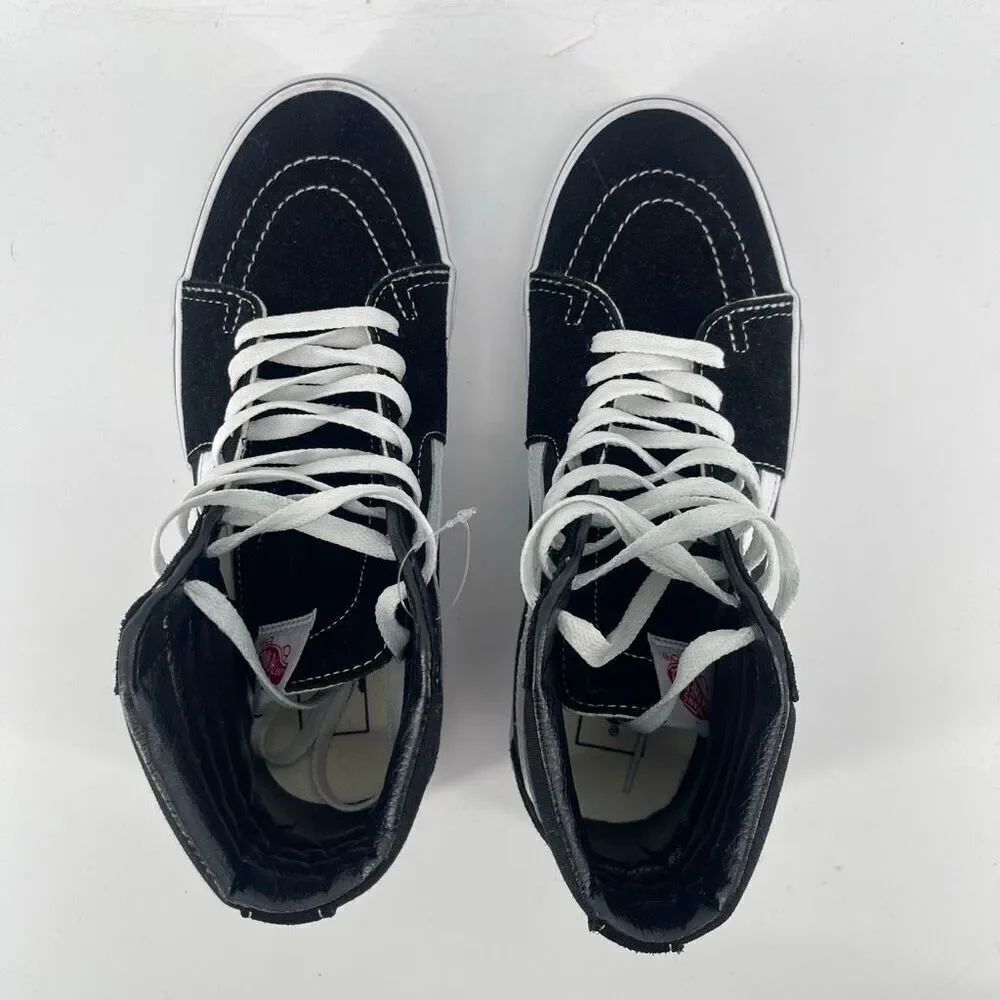 Vans Sk8-Hi Black & White Suede Canvas Sneakers | Unisex M7.5 / W9, Streetwear